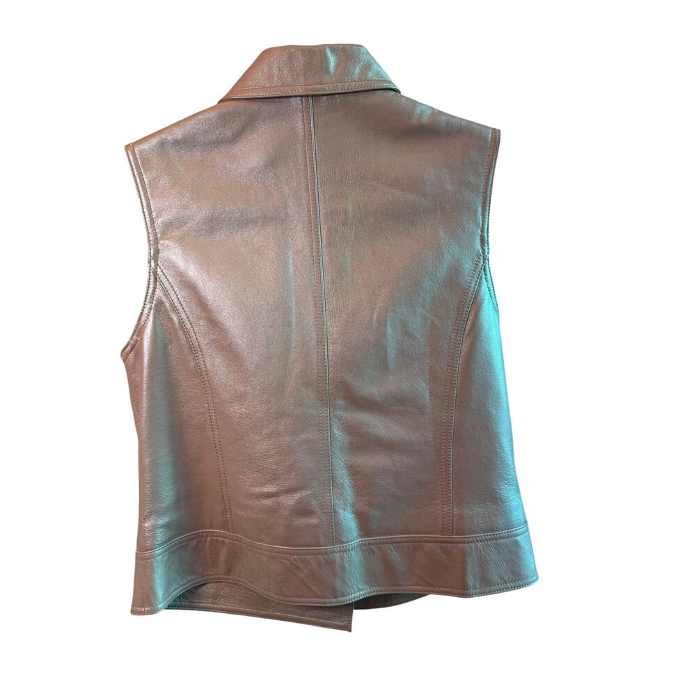 $279 S600 West Pearlescent Pale Pink Leather Vest Small NWOT - Picture 2 of 5
